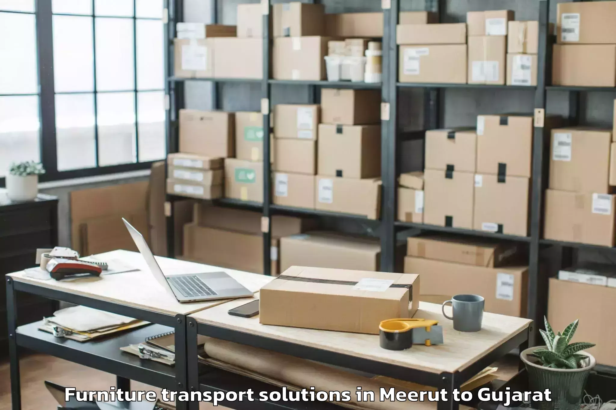 Meerut to Koyali Furniture Transport Solutions Booking